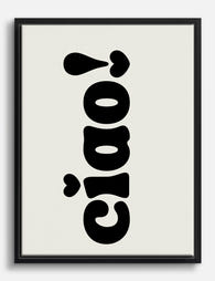 Ciao Bold Pop Typography Canvas Print Black