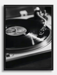 Retro Vinyl Vibes Canvas Print Black