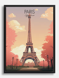 Paris in Pastel Glow Canvas Print Black