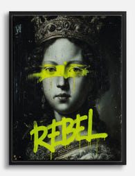 Neon Rebel Queen Canvas Print Black