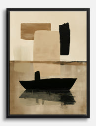 Neutral Reflections Canvas Print Black