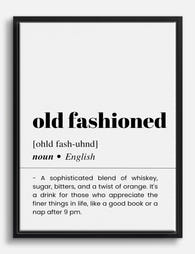 Old Fashioned Definition Canvas Print - Black
