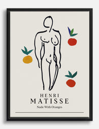 Matisse Nude with Oranges Canvas Print - Black