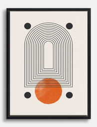 Modern Arch Geometry Canvas Print - Black