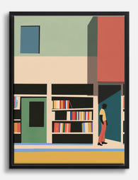 Vibrant Book Nook Canvas Print Black