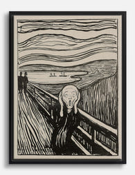 Edvard Munch, The Scream Canvas Print Black