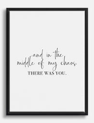 Chaos & Calm Typography Canvas Print Black