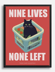 Nine Lives, One Legend Canvas Print Black