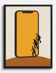 Climbing Connection Canvas Print Black