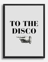 Vintage Disco Pointer Canvas Print Black