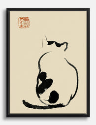 Matsumoto Hoji Cat Elegance Canvas Print Black
