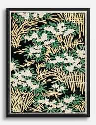 Lush Botanical by Shin Bijutsuka Canvas Print Black