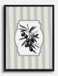 Olive Branch Botanical Canvas Print Black