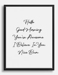 Daily Affirmation Script Canvas Print Black