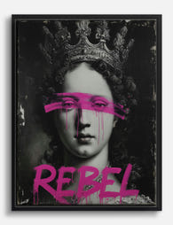 Royal Rebel Graffiti Canvas Print Black