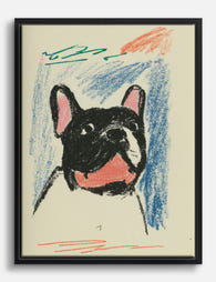 French Bulldog Pop Sketch Canvas Print Black