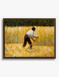 The Mower by Georges Seurat Canvas Print Brown