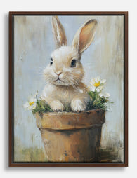 Bunny in Bloom Canvas Print Brown