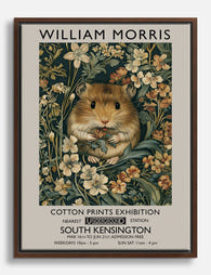 Whimsical Hamster Blooms Canvas Print Brown