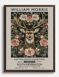 Stag in Bloom Canvas Print Brown