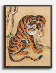 Tiger by Matsui Keichu Canvas Print Brown