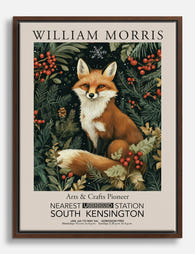 William Morris Fox Charm Canvas Print Brown