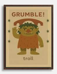 Grumble Troll Canvas Print Brown