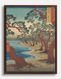 Red Maples by Hiroshige Canvas Print Brown
