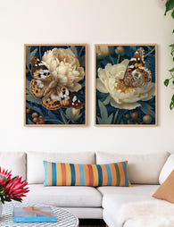 Butterfly & Peony Gallery Wall Art Print Set