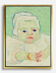 Van Gogh Baby Portrait Canvas Print Gold