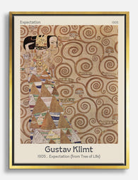 Expectation by Gustav Klimt Canvas Print Gold