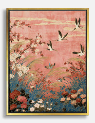 Sakura Flight Canvas Print Gold