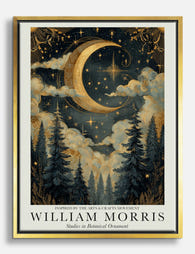 William Morris Moonlit Night Canvas Print - Gold