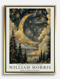 William Morris Moonlit Forest Canvas Print Gold