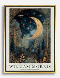 William Morris Moonlit Forest Canvas Print Gold