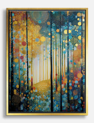 Klimt Inspired Spring Forest Canvas Print Gold