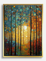 Klimt Inspired Spring Forest Canvas Print Gold