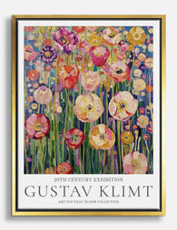 Klimts Floral Symphony Canvas Print Gold