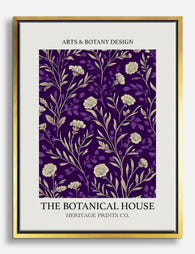 Purple Heritage Botanicals Canvas Print Gold