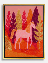 Glitter Grove Horse Canvas Print Gold