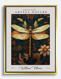 Morris Golden Dragonfly Canvas Print Gold