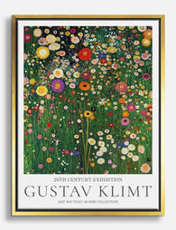 Klimts Blooming Meadow Canvas Print Gold
