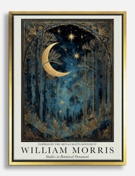William Morris Moonlit Forest Canvas Print Gold
