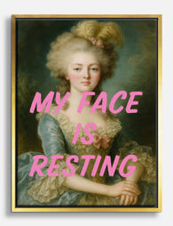 Resting Face Classic Canvas Print Gold