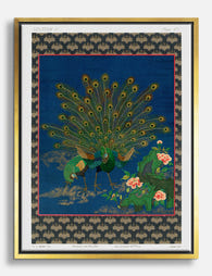 Regal Peacock Elegance Canvas Print Gold