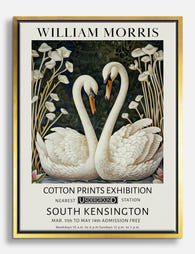 William Morris Swan Pair Canvas Print Gold