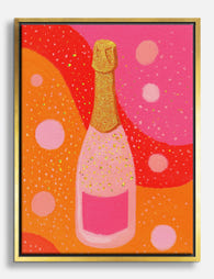 Pop Fizz Champagne Vibes Canvas Print Gold