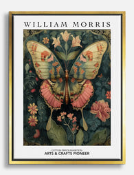 William Morris Butterfly Canvas Print Gold