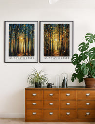 Ensemble d'impressions murales « Lumière de la forêt » de Gustav Klimt