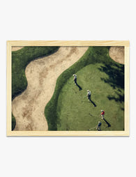 Aerial Golfers’ Moment Art Print Oak